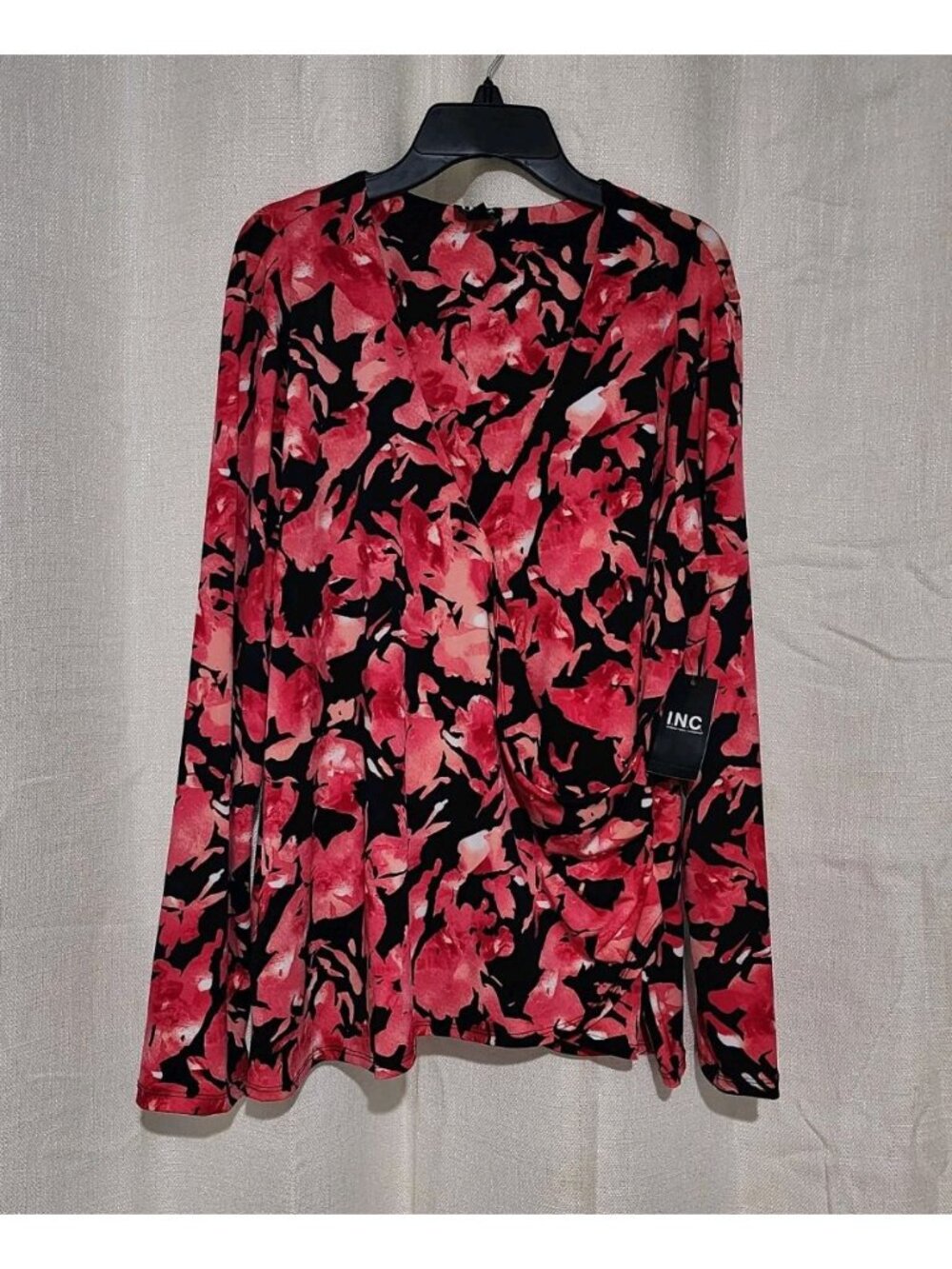 I.N.C. International Concepts Women's Blouse Top Long Sleeve Floral 3X NWT